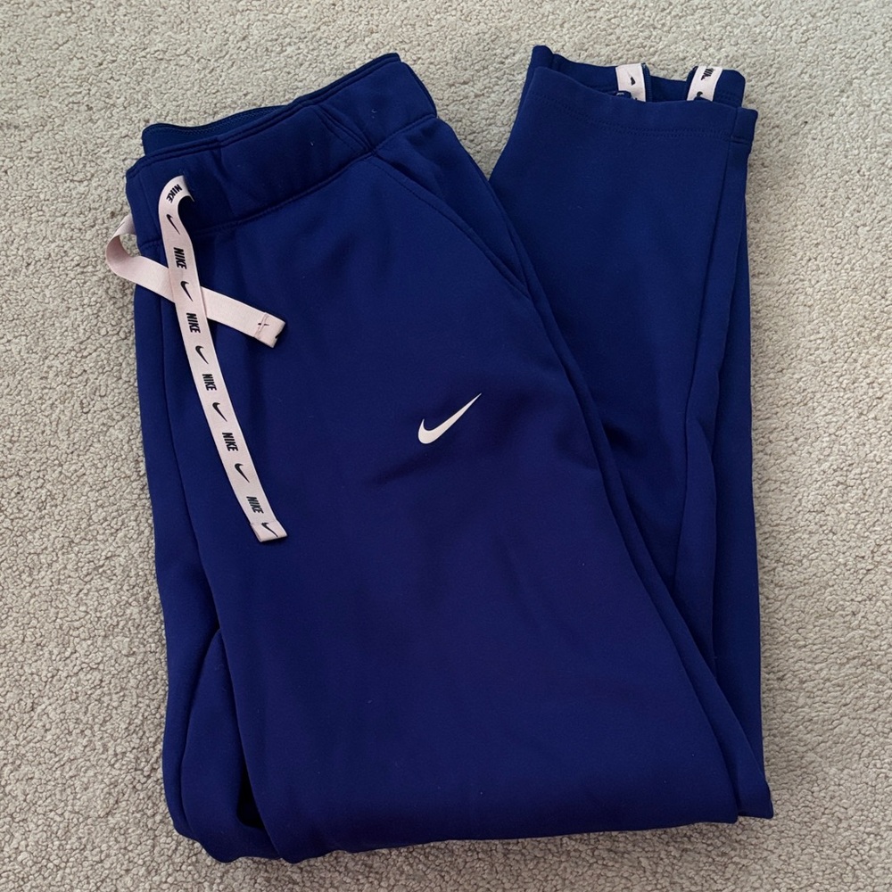 Nike Blue Joggers with Light Pink Zippers